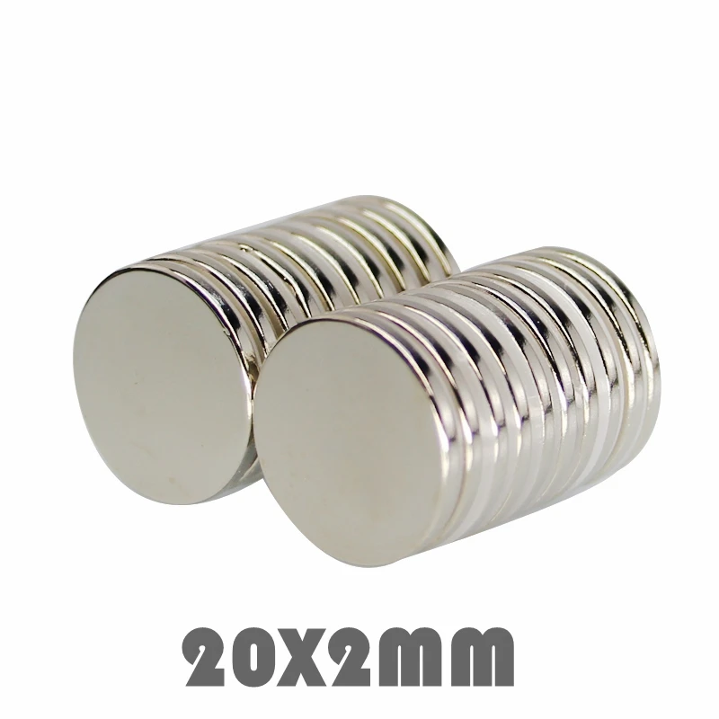 20/50/100P 20х2 мм Неодимовый Магнит Сильный Круглый магнит N35 20*2 поисковый