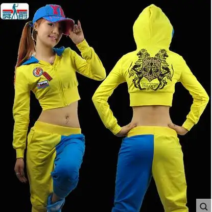 yellow Новая мода Танцы в стиле хип-хоп короткий топ Cвитшот женский джаз костюм Неон износ производительность сексуальные костюмы пальто короткая куртка - Цвет: yellow