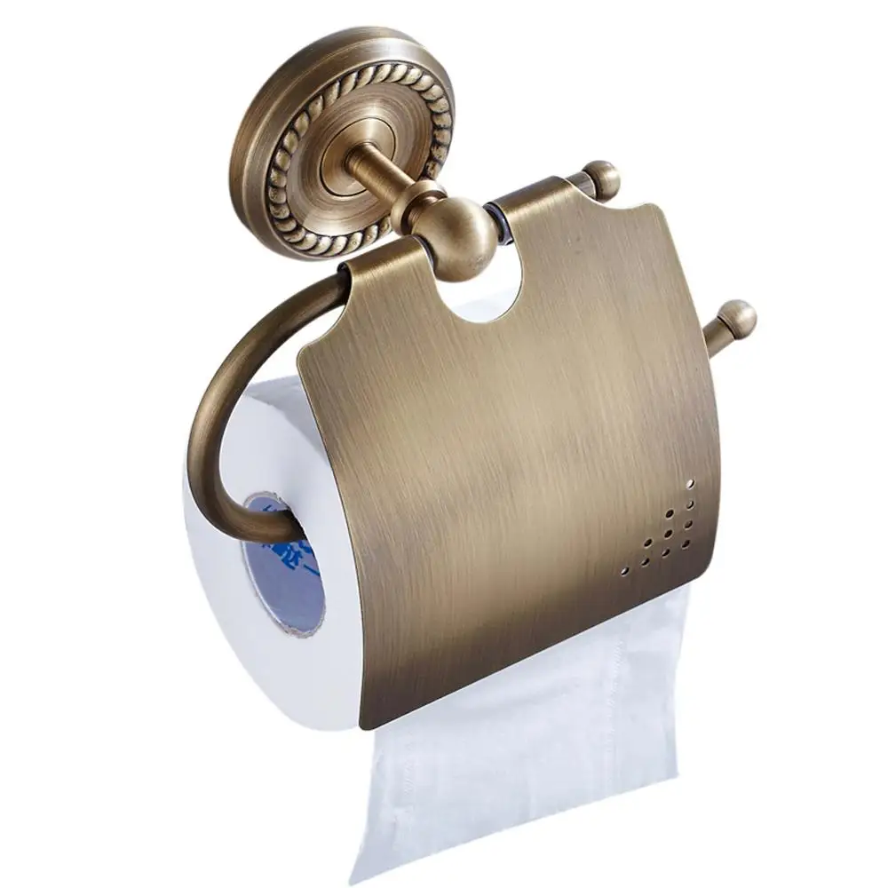 toilet paper holder Лейден наборы для ванной комнаты античная латунь держатель для полотенец стойка Sopa корзина держатели для зубных щеток крючок для халата аксессуары для ванной комнаты Набор - Цвет: toilet paper holder