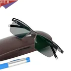 Очки мужские фотохромные при пресбиопии, модные классические квадратные Полуободковые очки для чтения, из сплава титана, 2019