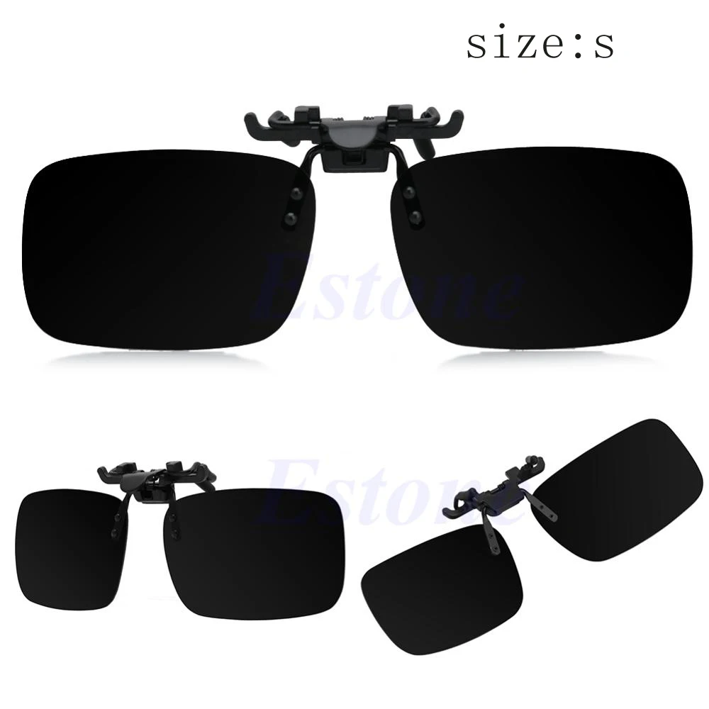 black s size Поляризационные солнцезащитные очки для дневного и ночного видения Clipon Flipup Lens, очки для вождения A7160 - Цвет: black s size