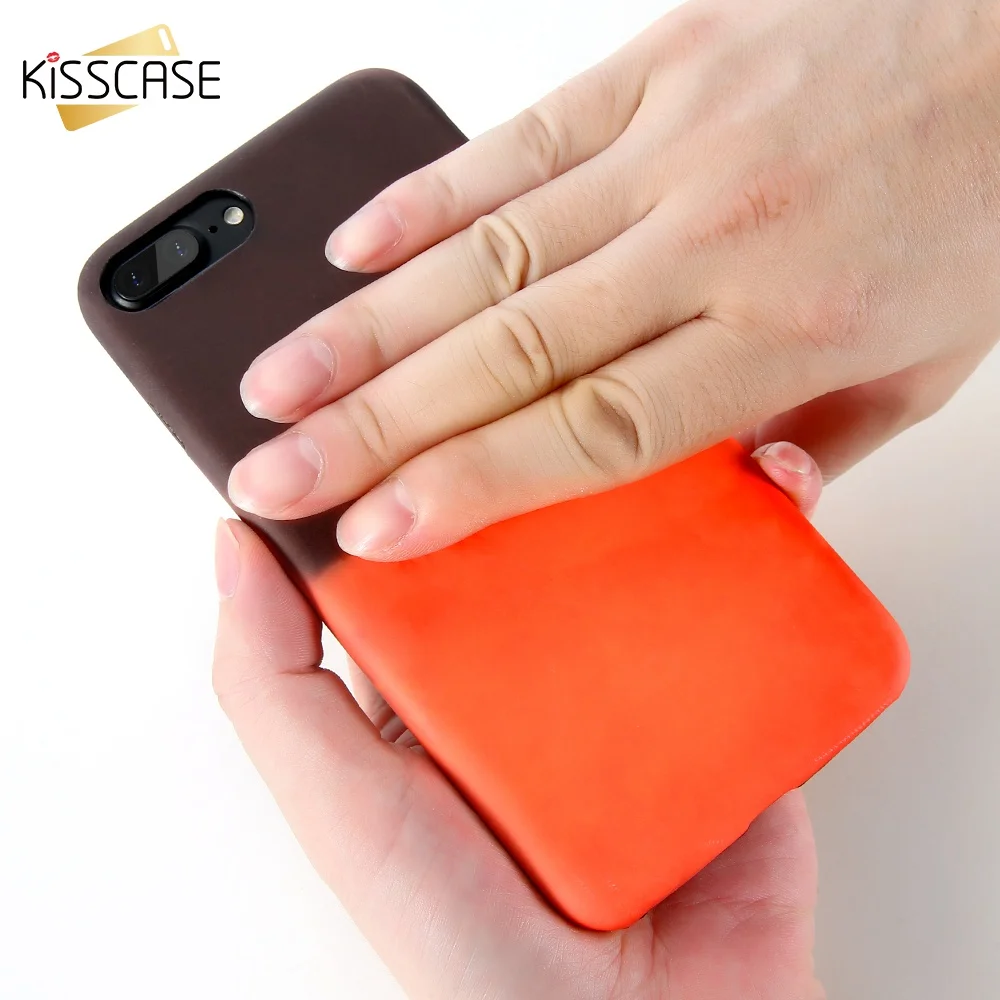 KISSCASE Температура меняющие цвет чехол для iPhone 7 X XS 8 6s 6 плюс 5 5S SE матовый samsung Galaxy Note