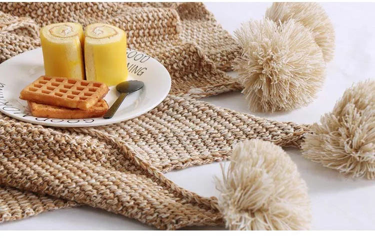 Бесплатная доставка Скандинавское хлопковое покрывало вязаное однотонное