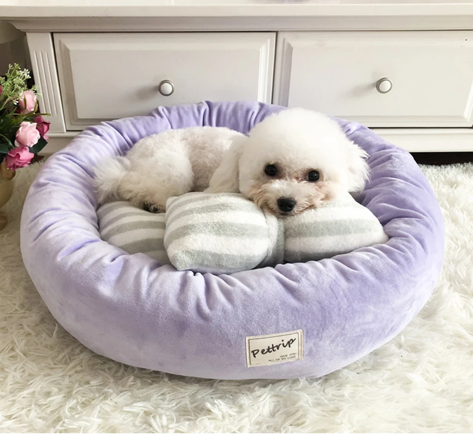 Dog Cat Bed Flannel Cotton-padded Warm Pet House Striped Mat for Cats Dogs Winter Thicken Sleeping Supplies Products | Дом и сад