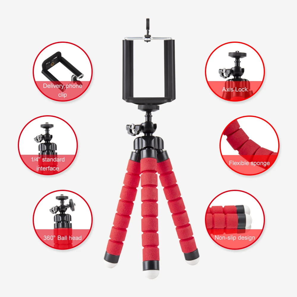 Yizhestudio штатив para movil мини Гибкий губка Осьминог штативы для Gopro камеры рабочего