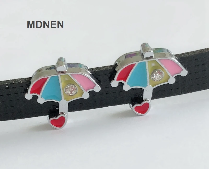 Free Shipping 20PCS 8MM Mixed Color Enamel Umbrella Slide Charms Letters Fit 8mm Wristbands Belts | Украшения и аксессуары