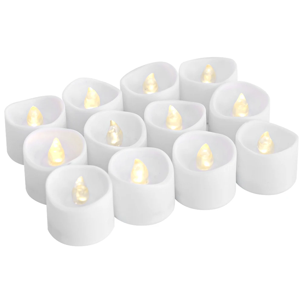 Набор из 12 flamelss Votive подставки для чая/светильник свечи Батарея работает теплый светильник мерцание, День рождения свечи с 6 часов Таймер