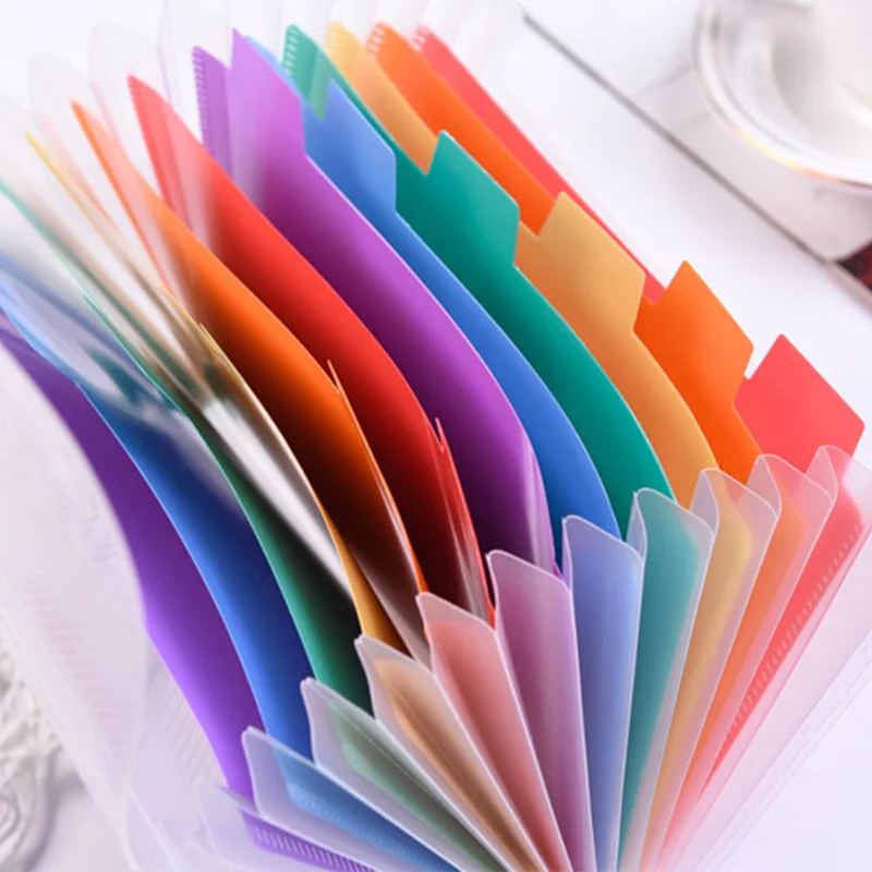 13 Grids A6 Document Bag Cute Rainbow Color Mini Bill Receipt File Pouch Folder Organizer Holder Office School Supply | Канцтовары для