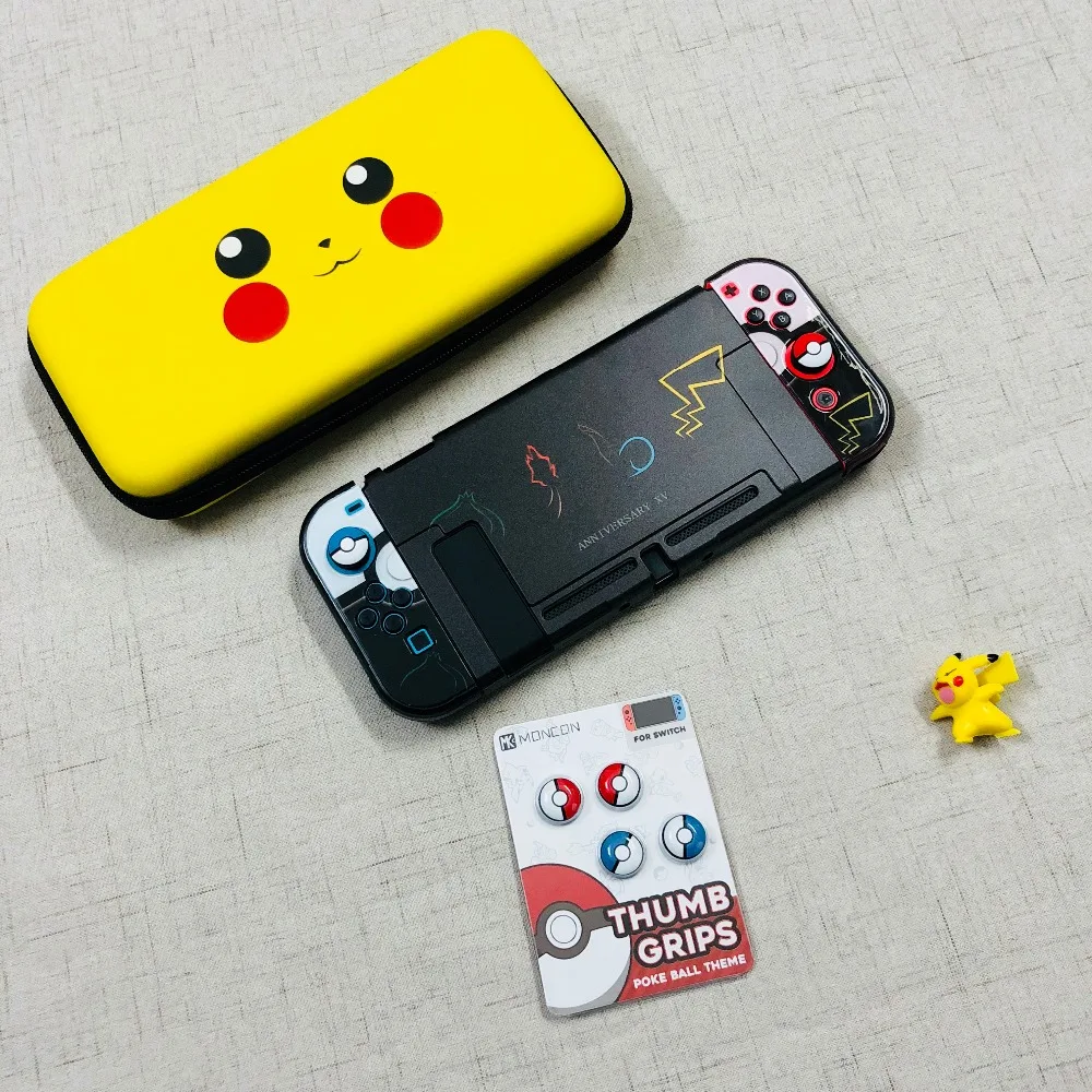 NS Switch Let's Go Pikachus Жесткая Сумка для переноски Joy con Pokeball Thumbsticks Grips cap для Nintendo Switch Console Shell Чехол