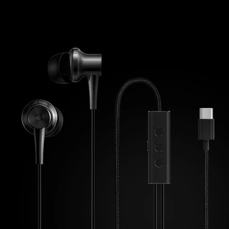 Оригинальные наушники Xiaomi Hybrid Type C с микрофоном без зарядки линейным управлением