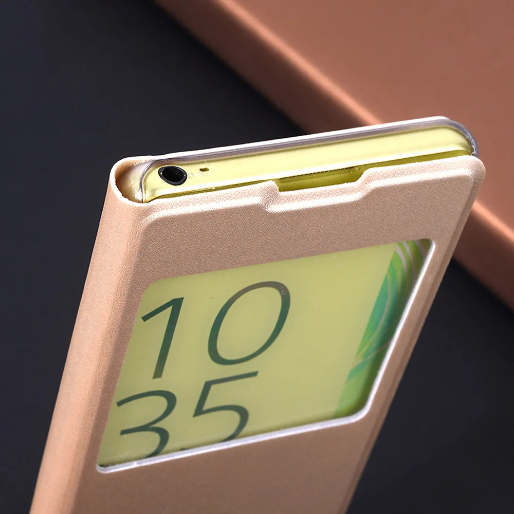 Filp Кожаный чехол для телефона sony Xperia X Performance XZ Premium XA XA1 Ultra L1 E5 XZ1 Z5 Compact Mini с прозрачным окошком