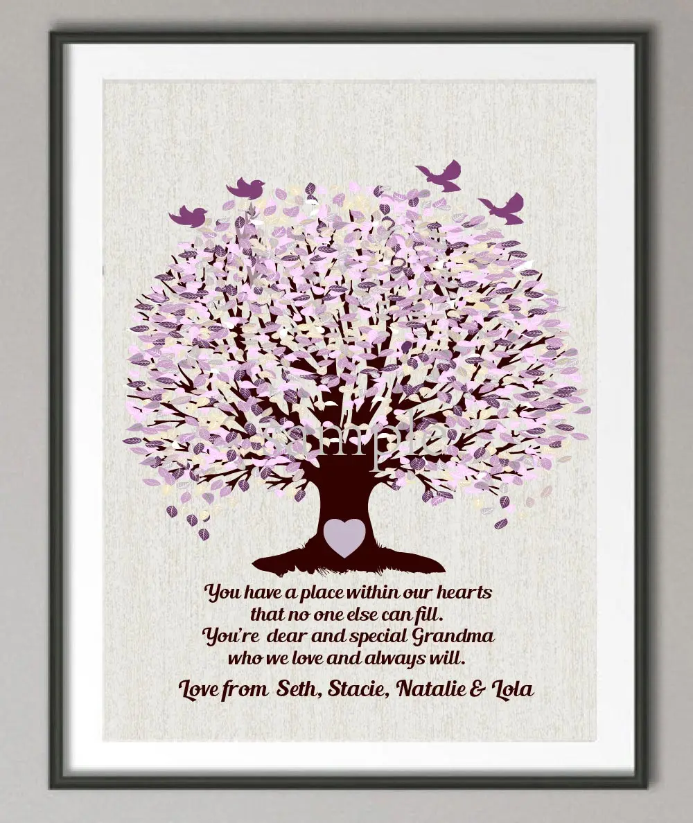Персонализированные свадебные подарки для бабушки семейное дерево настенный