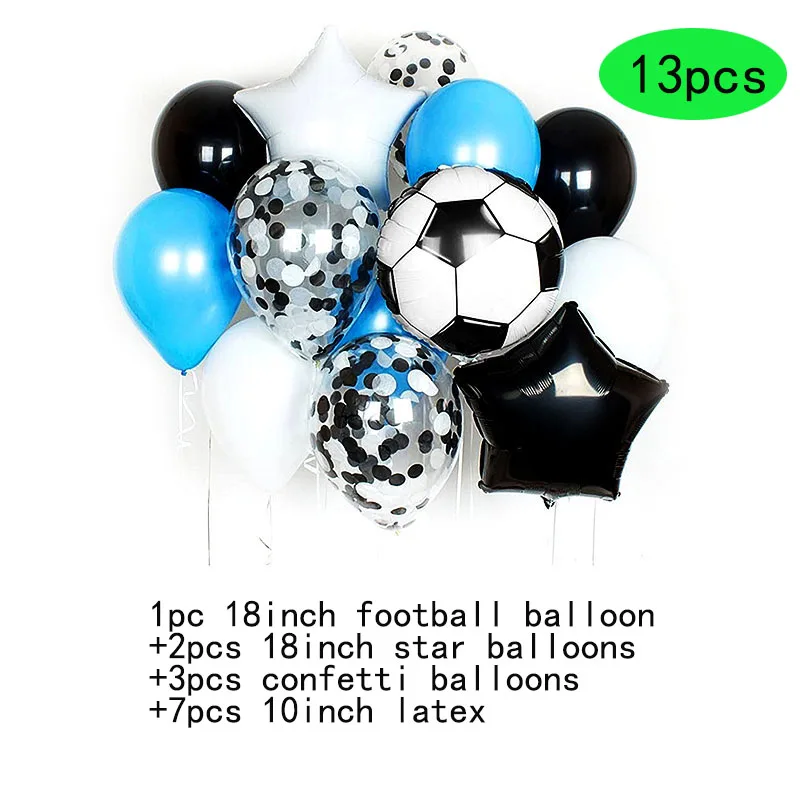 13pcs set 1 1 комплект футбольные вечерние воздушные шары из фольги, Барселона футбольная для футбола, из Джерси, украшение для мальчика на день рождения, детский надувной шар, товары для игрушек - Цвет: 13pcs set 1