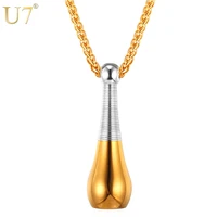 u7 lady perfume bottle pendant women necklace fashion jewelry stainless steel bottle holder necklace wholesale p770