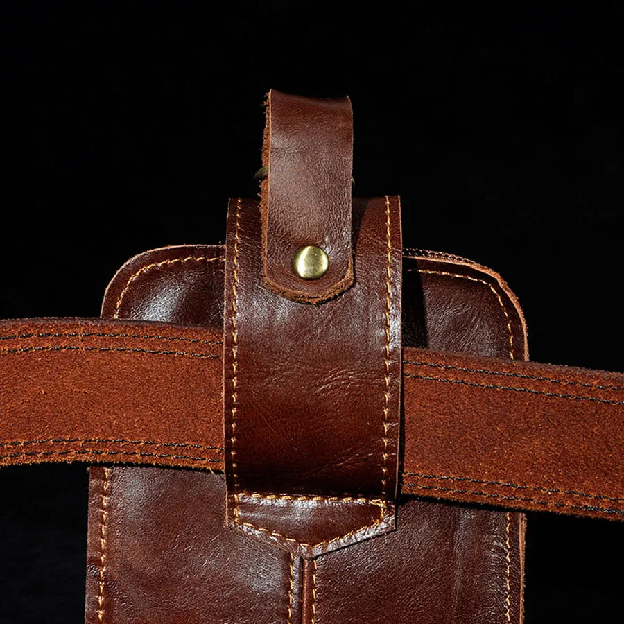 Мужская поясная сумка из натуральной кожи для мобильного телефона, чехол для ключей от сигареты, кошелек для монет, поясная сумка Crazy Horse из воловьей кожи