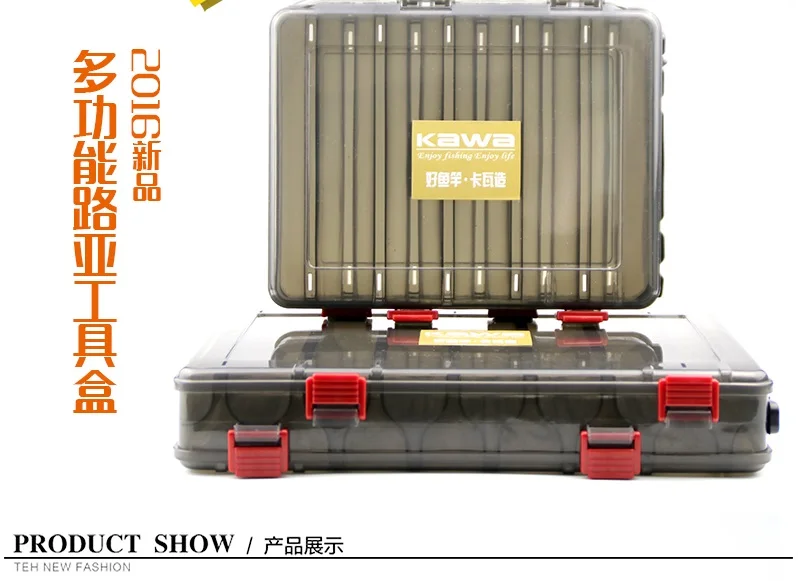Двусторонняя коробка для рыбалки с отверстием слива 14/10 отделений|fishing box|box doubled