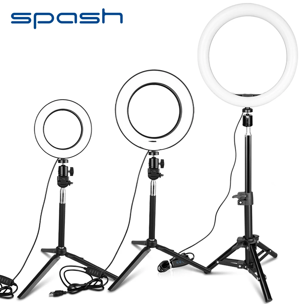 Spash 6 дюймов 8 дюймов 26cm USB кольцо свет настольная стрельба круглая лампа макияж свет для видео Youtube с держатель штатива