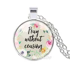 Модный Библейский стихи VILLWICE, христианский стиль, стекло ожерелье с надписью, кабошон, цитата, вдохновляющие украшения для женщин, мужчин, религиозные подарки 2018