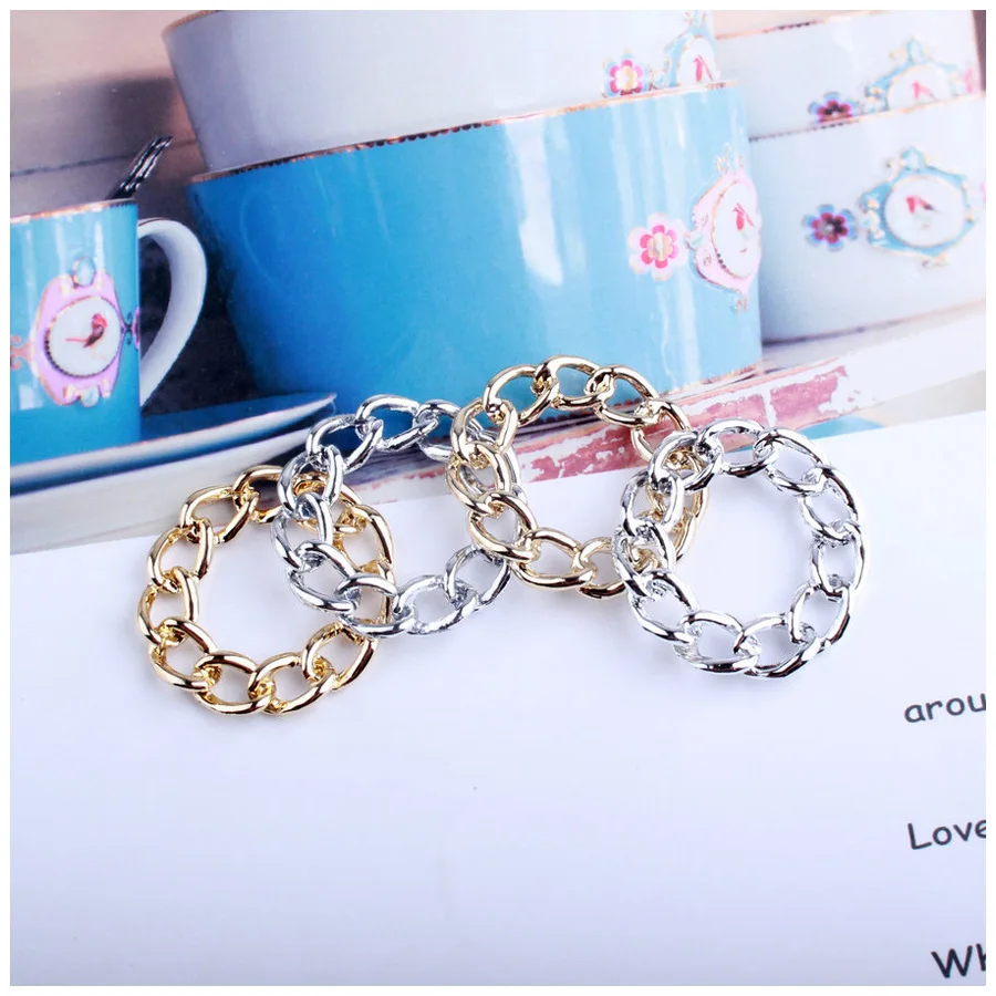 

10pcs/lot New Alloy Charms Golden Silver Imitation Chain Round Charm Bracelet Necklace Earrings for DIY Jewelry Accessories