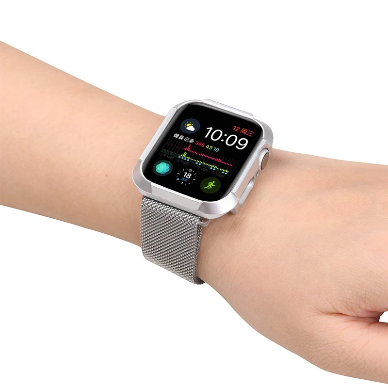 Миланский ремешок для apple watch 44 мм 40 iwatch 4 5 чехол браслет защита от падения