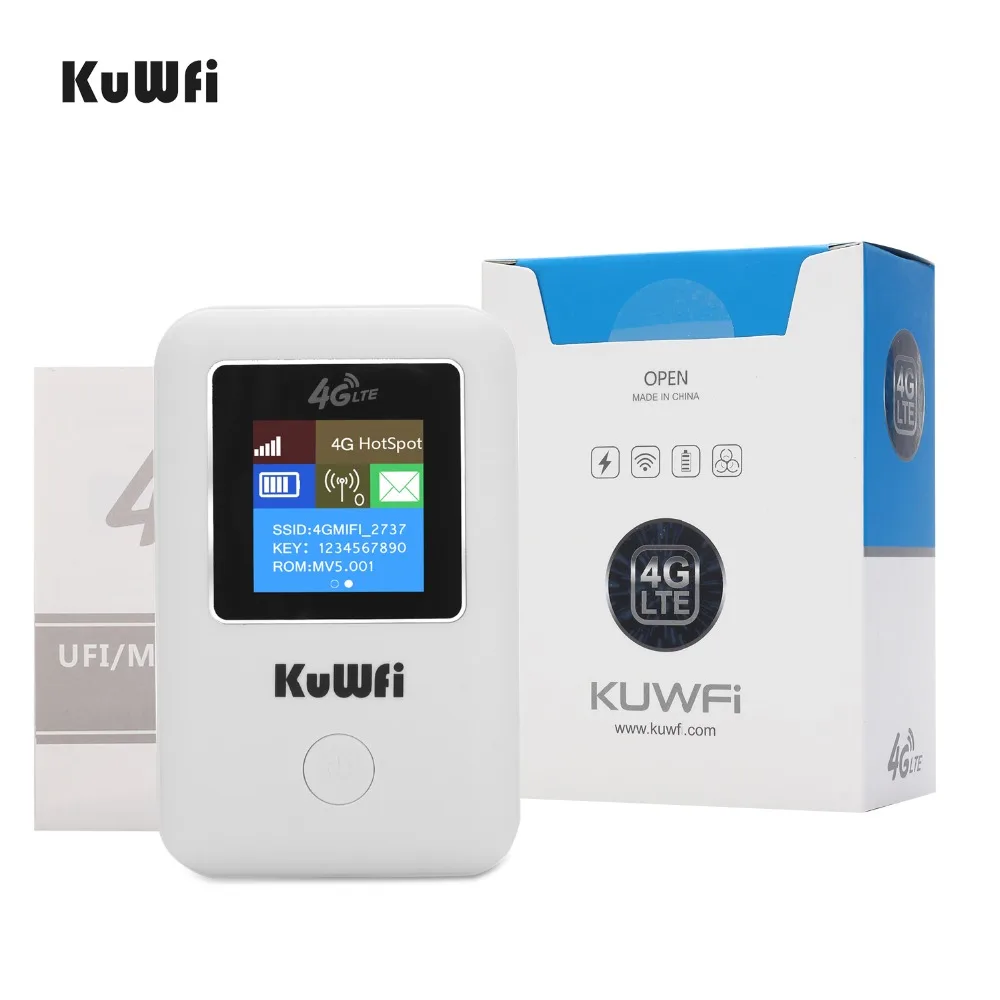 KuWFi 4G Wi Fi маршрутизатор sim карта Карманный LTE мини наружные роутеры автомобильный