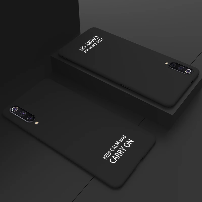 Тонкий матовый чехол ADKO ярких цветов с надписью для Xiaomi Mi 9 Жесткий Чехол из