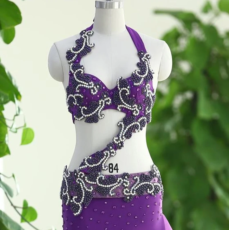 Производительность танец живота костюм бюстгальтер роскошный ручной работы