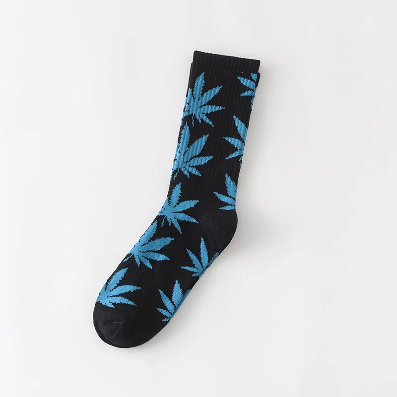 heilan 1 pair Men's Fashion Business Weed Hemp Cotton Socks Street Fashion Skateboard Couple Girls Harajuku Trend Socks Give Men a Gift - Цвет: heilan