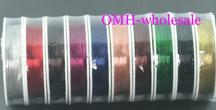 Mix Random OMH 1 рулон 10 м x 0,38 мм 100 м x 0,38 мм 100x0,45 DIY производственная линия инструментов микс Медь Нержавеющая Сталь эмалированная металлическая проволока DY06 - Цвет: Mix Random