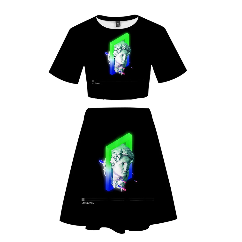 Лидер продаж 2019 года новый модный трендовый комплект с объемным принтом Vaporwave из