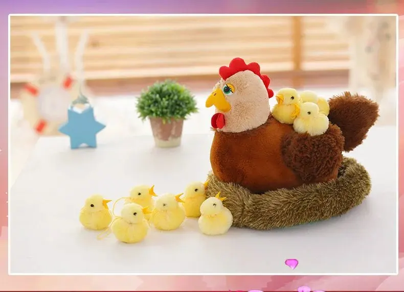 Kawaii плюшевая игрушка цыпленок курица милое гнездо цыпленок реалистичное чучело Рождественская игрушка Подарки для детей Развивающие детские мягкие игрушки