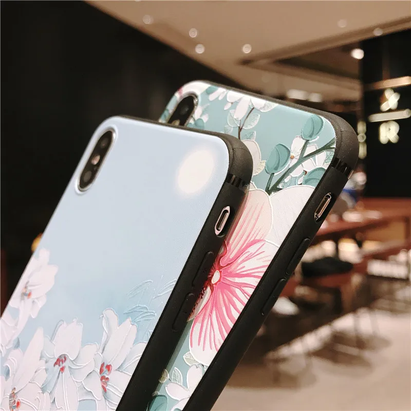 Мягкий силиконовый чехол Boucho для iPhone 5 SE S XS Max XR Ретро Цветочный телефона X 6 6S 7 8 Plus