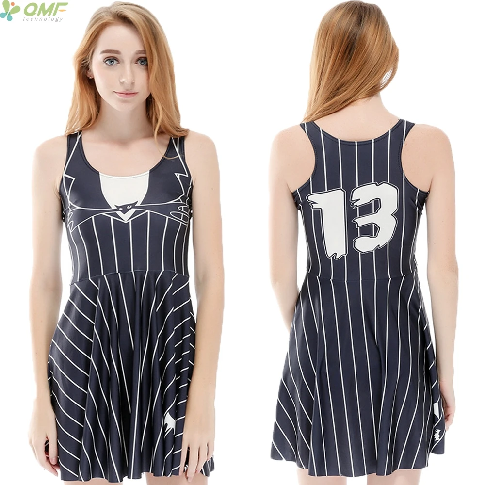 Классическое платье майка с цифровым принтом в Вертикальную Полоску и высокой