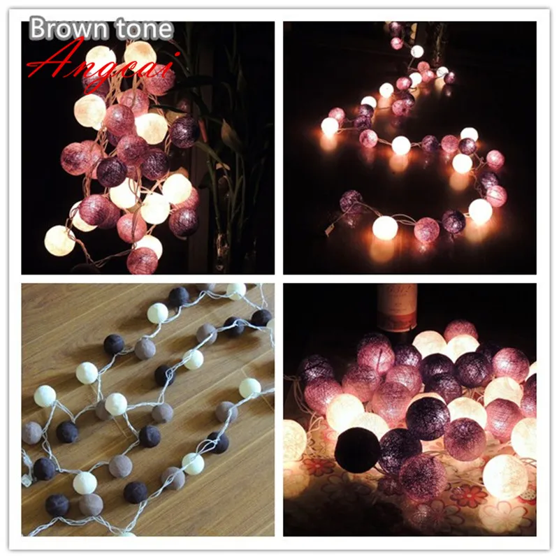 Гирлянда с хлопковыми шариками в тайском стиле 20 шт./компл. для вечерние НКИ патио