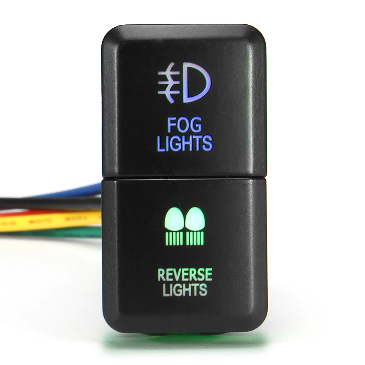Fog Reverse Lights 12 В Авто двойной светодиодный световой бар ВКЛ-ВЫКЛ кнопочный переключатель Рабочий противотуманный свет точечный свет переключатель для Toyota Prado Hilux Landcruiser - Цвет: Fog Reverse Lights