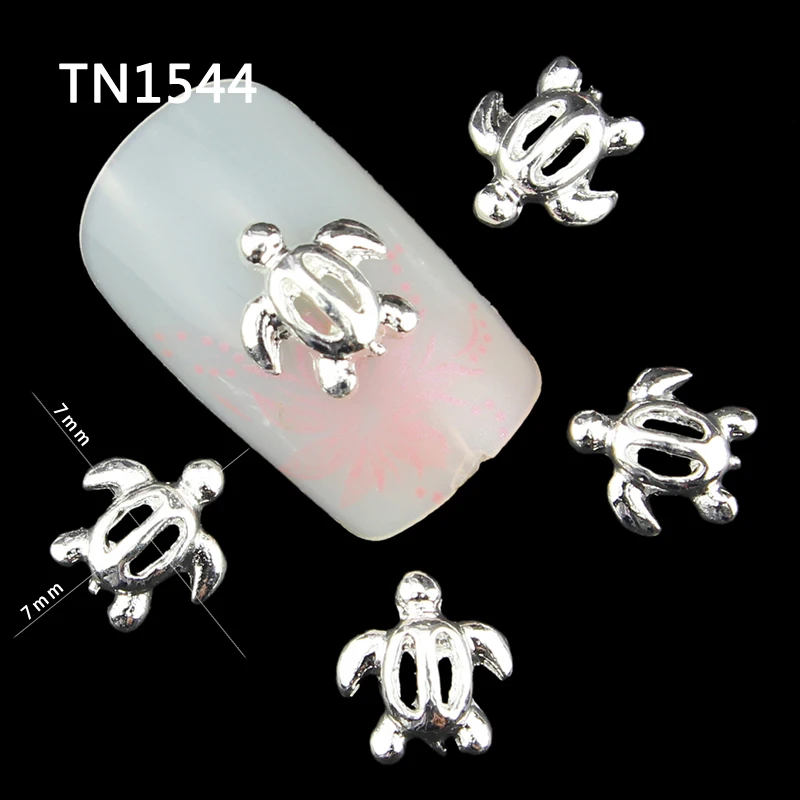 Blueness 10pcs/lot Charms 3D Alloy Turtle Design Nails Arts Decorations Glitter Decoration for TN1544|nail art decorations|decorations nailsglitter