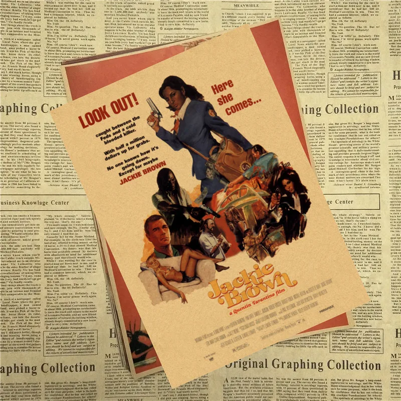 Винтажный постер из крафт бумаги в стиле фильма Джеки Браун 42x30 см|kraft paper poster|wall