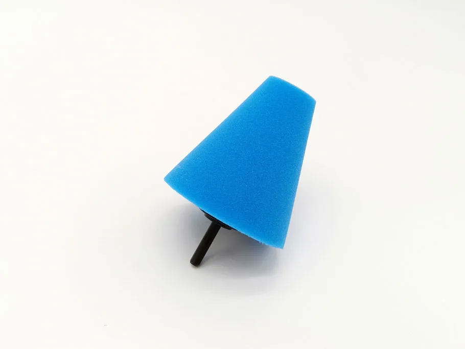 Blue 1PC Wheel Hub Polish Buffing Shank Polishing Sponge Cone Metal Foam Pad Car 6MM - Цвет: Blue 1PC