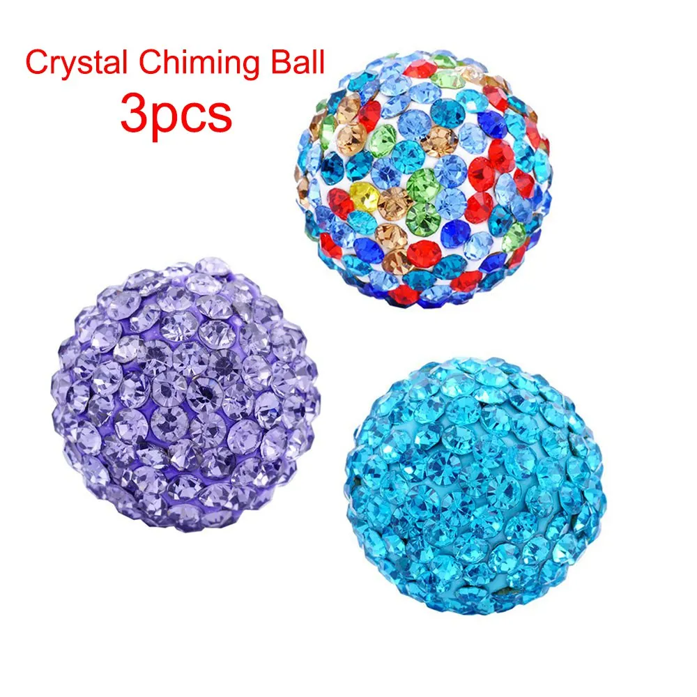 3pcs crystal ball Гармония медальон Шар открытая клетка кулон для Ангел звонящий колокольчик мяч мексиканский бола Плавающие Медальоны Подвески VA-252 - Окраска металла: 3pcs crystal ball