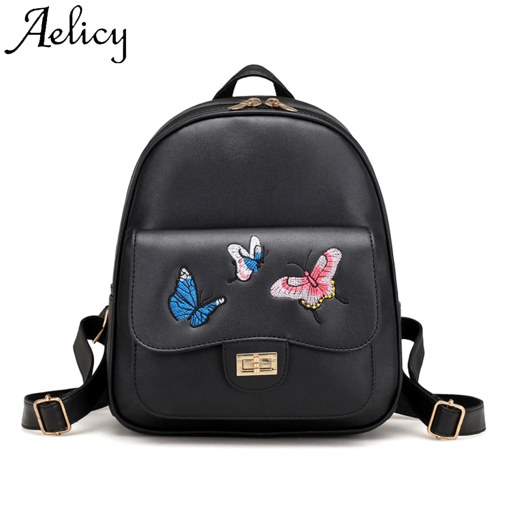Aelicy/4 комплекта женский рюкзак с вышивкой бабочки для девочек школьная сумка на