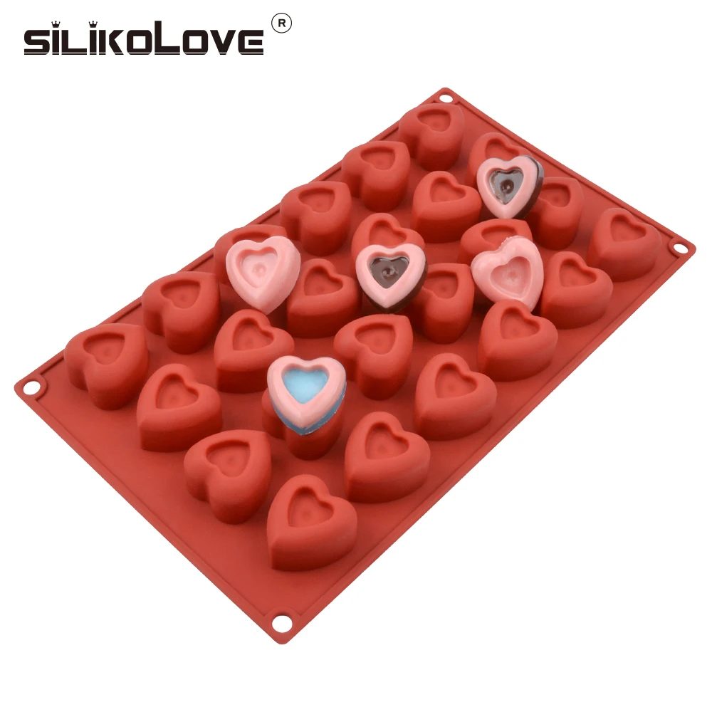 Silicolove Love форма сердца 24 полости формы шоколада силиконовая для выпечки украшения
