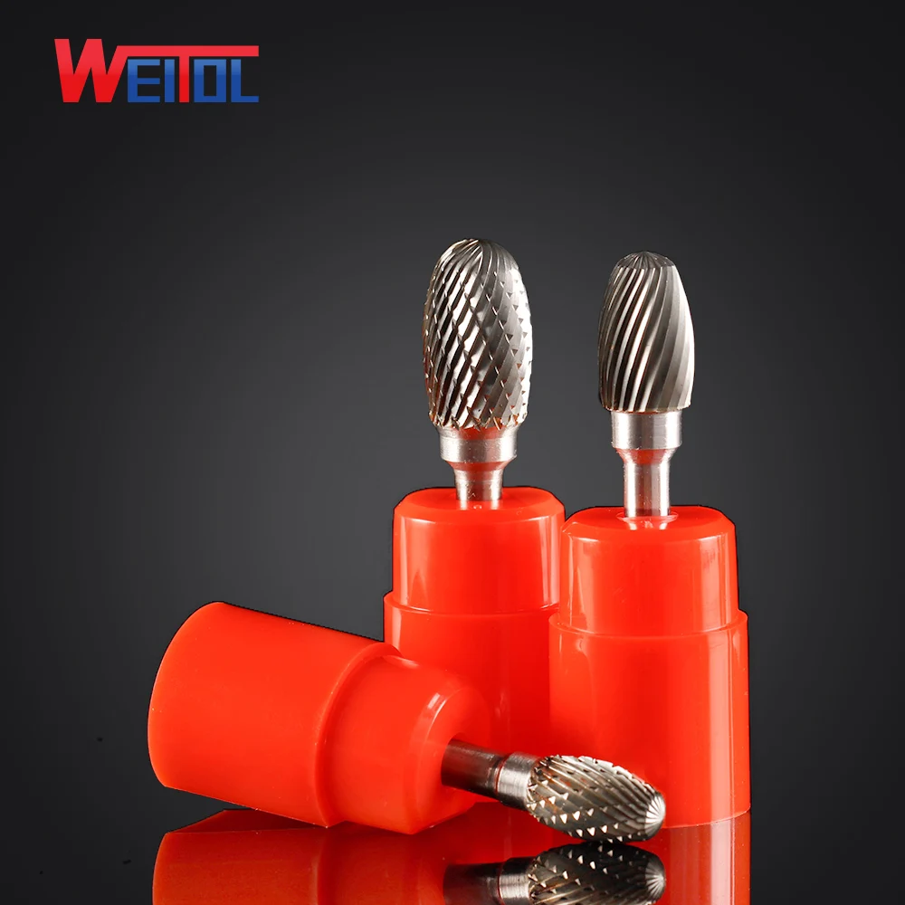 Weitol 1 шт. 6 мм E Тип Карбид роторные файлы заусенцы резак биты для гравировки