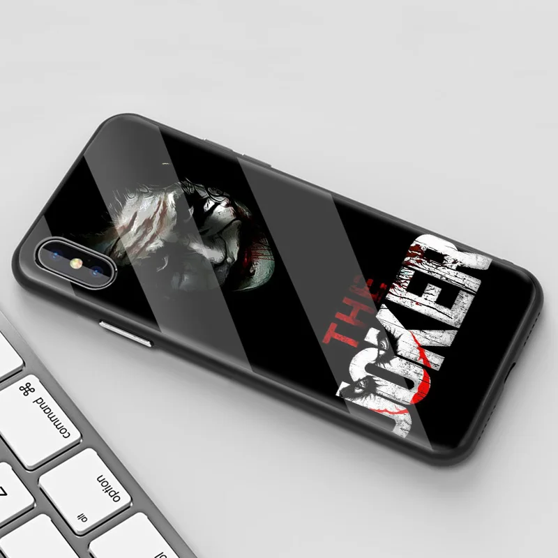 Чехол из закаленного стекла для iPhone 7 X, чехол для iPhone 8, 6, 6 S, 11, 11 Pro, XR, XS, MAX Plus, Бэтмен, Джокер, темный черный рыцарь, задняя крышка