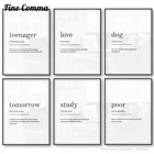 Забавная печать слов четкость печать плакат завтра Подростковая Любовь Собака Кошка плохое обучение чай спиртовое определение словарь с принтом с цитатой