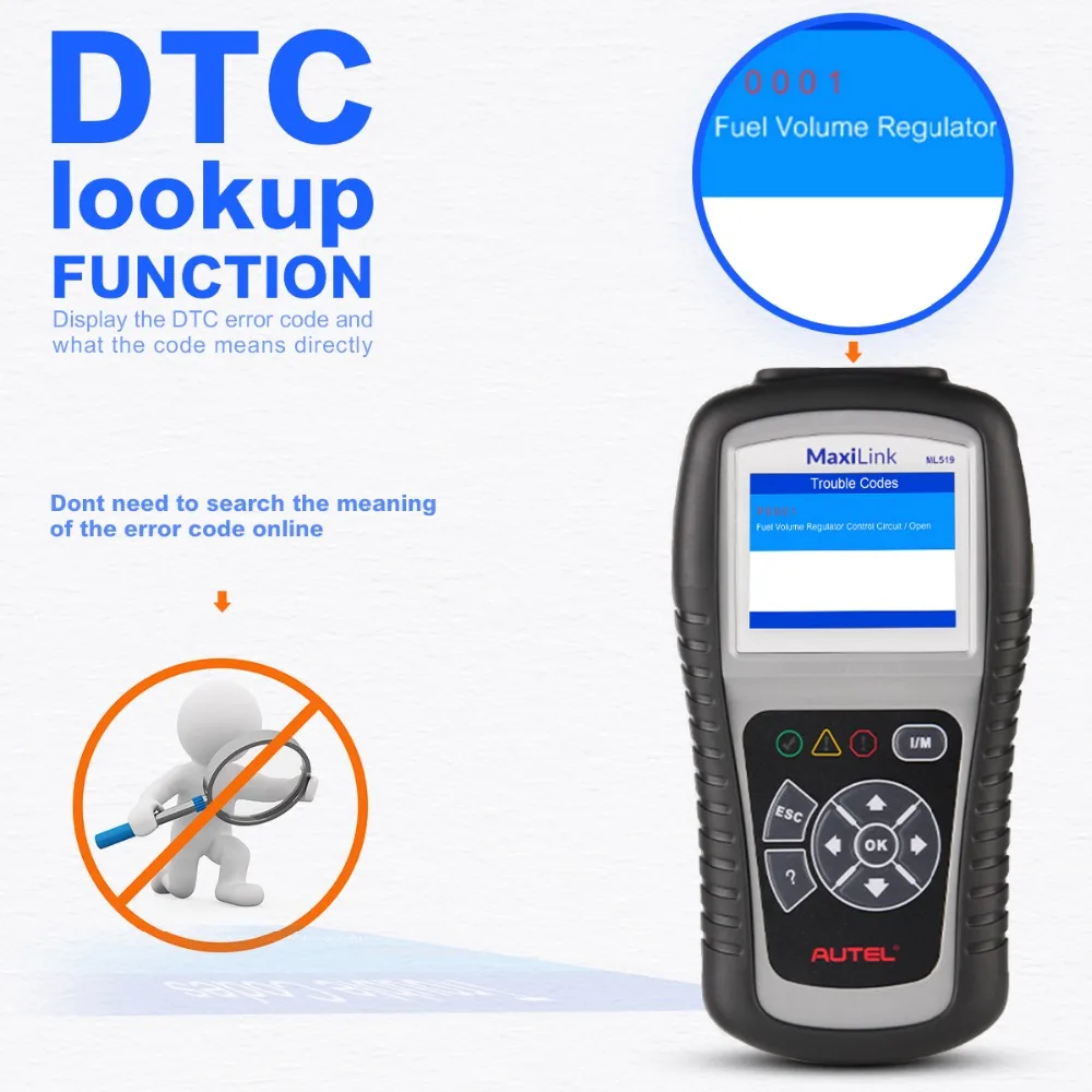 Диагностический сканер Autel ML519 OBD2 автомобильный диагностический прибор OBD