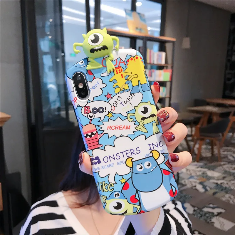 For iphone XS max XR X 3D Monsters Case Cute Sullivan Mike cover 8plus 8 6s 6sp 7 7P Cartoon Shell |