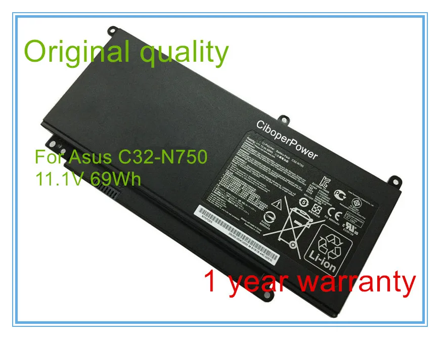Оригинальный новый аккумулятор N750 11 1 В 69WH для N750JV/N750JK/N750JK/N750JK/N750JK/N750Y47JV SL|battery