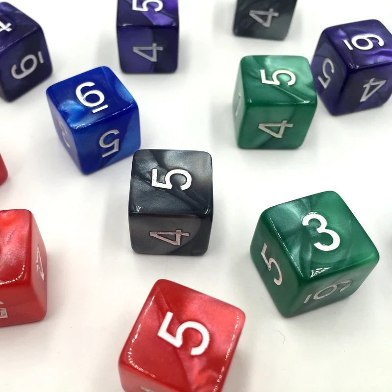Rollooo кости 10 шт./компл. жемчужные D6 цифровые Rpg | Спорт и развлечения