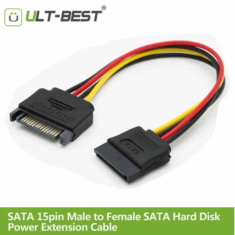 Кабель удлинитель SATA для жесткого диска 15 контактов 20 см|sata 15pin|sata female to femalesata |