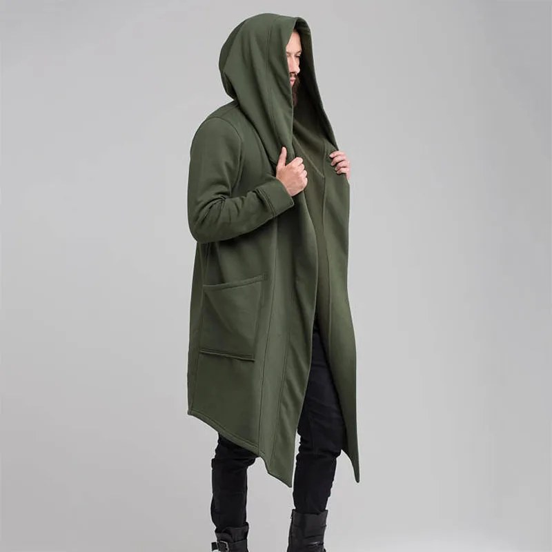 

USA Men Women Cardigan Hooded Long Cloak Cape Coats Loose Casual Jackets Outwear